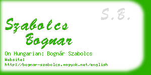 szabolcs bognar business card
