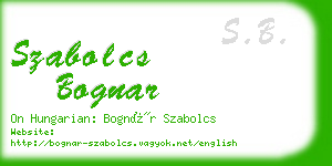 szabolcs bognar business card